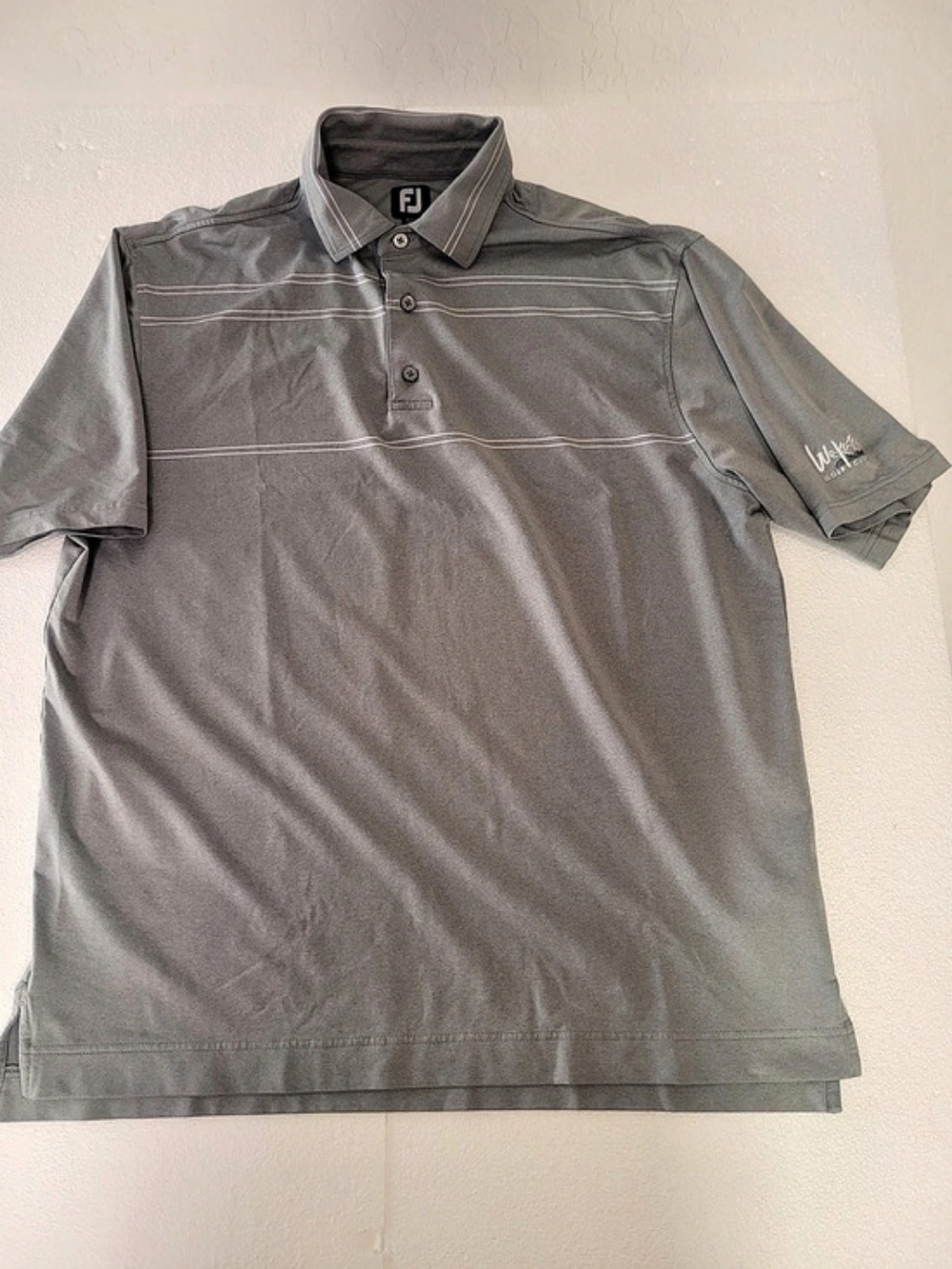 FootJoy We-Ko-Pa Golf Club Striped Performance Polo Gray